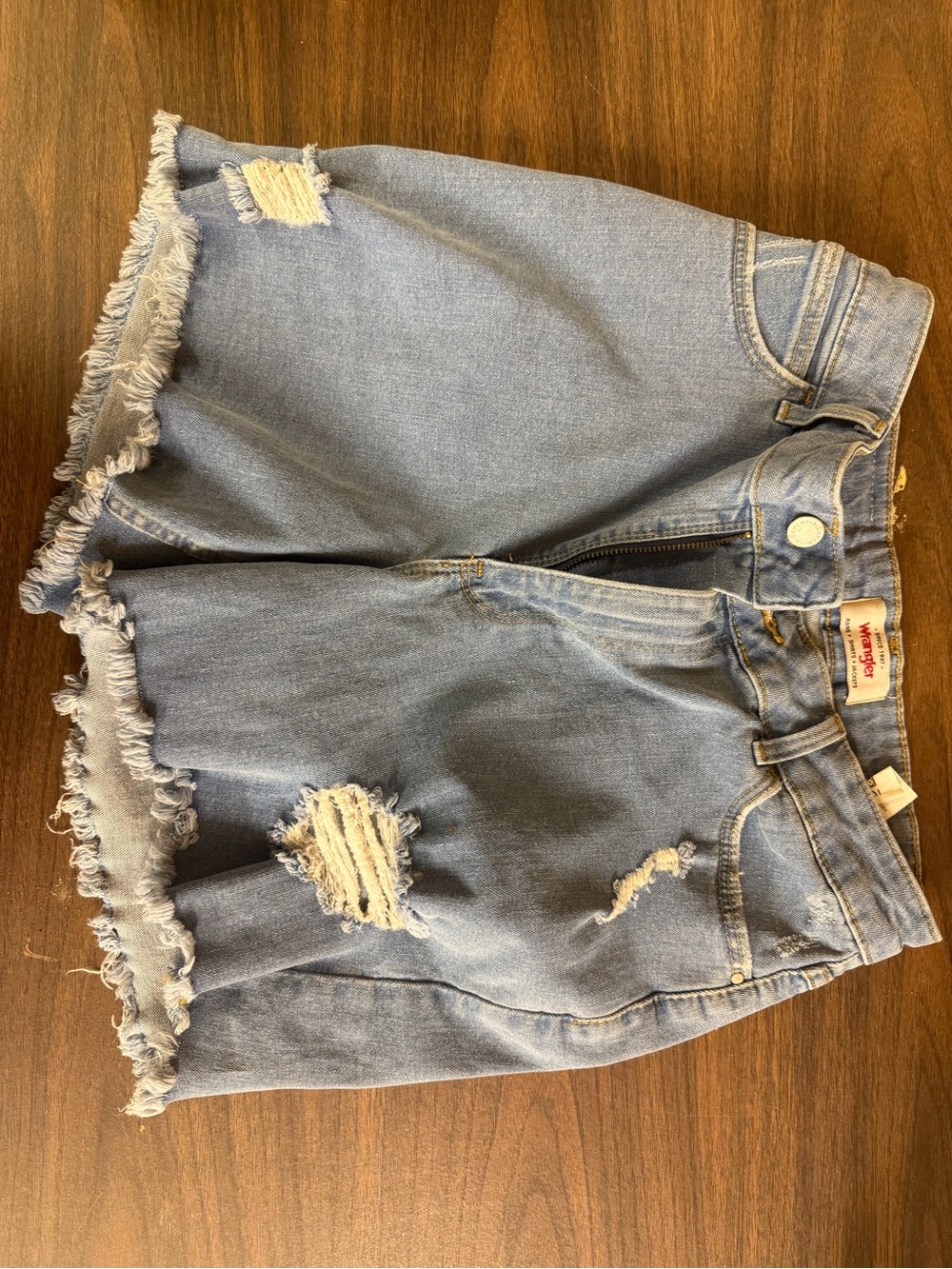 Light Blue Distressed Women's Denim Shorts